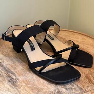 Nine west black square toe
